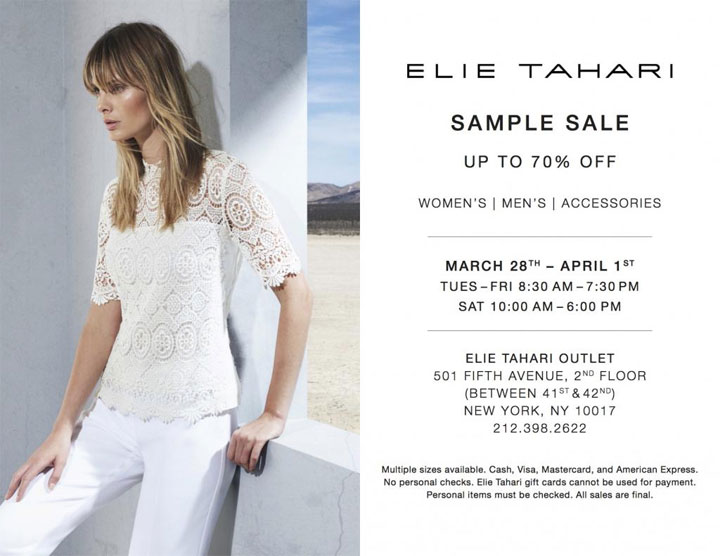 Elie Tahari Sample Sale