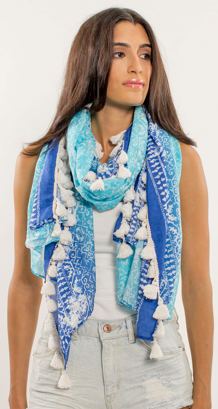 RAIN Tile print pareo/scarf/sarong: retail $100 here $30