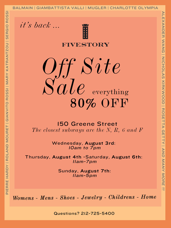 Fivestory Off-Site Sale