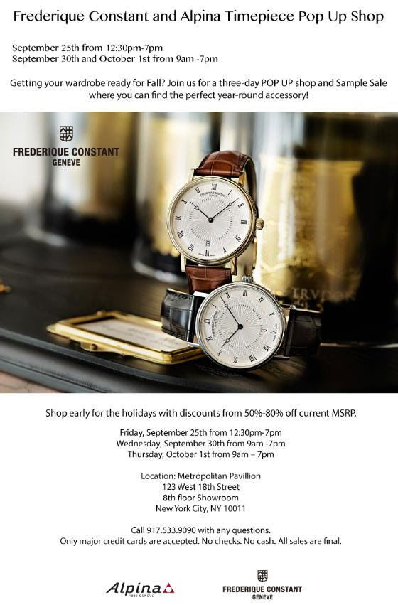 Frederique Constant & Alpina Sample Sale