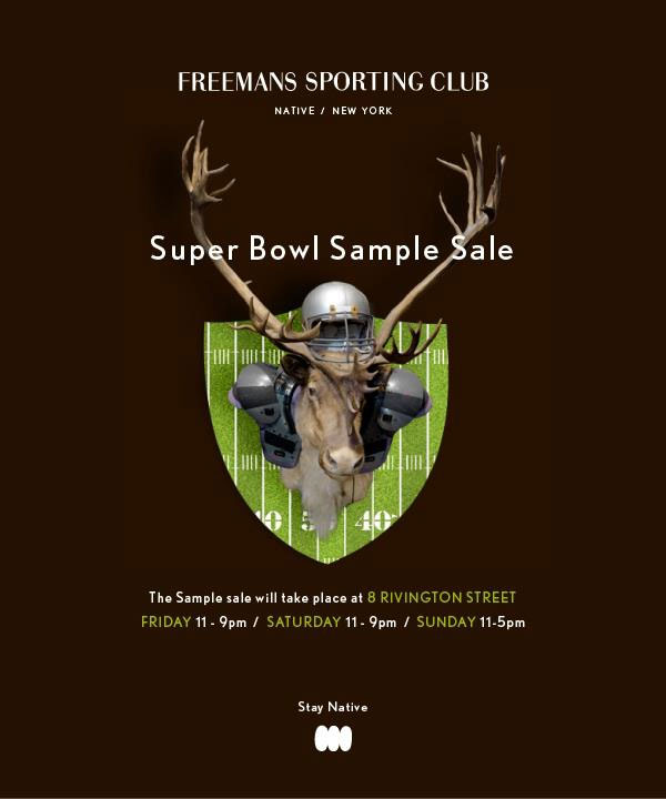 Freemans Sporting Club Sample Sale 