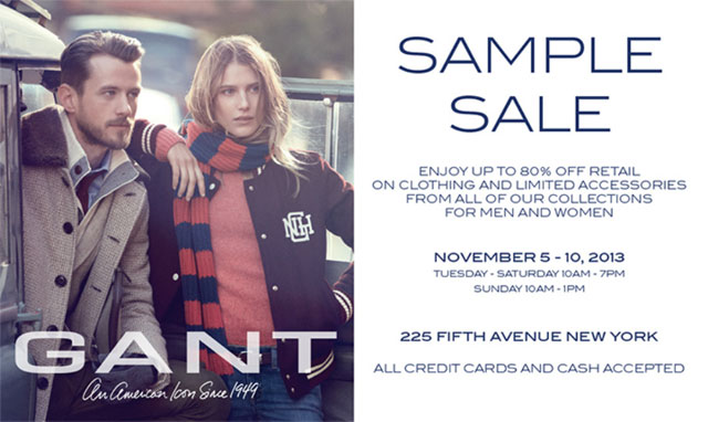 GANT Fall/Winter 2013 Sample Sale