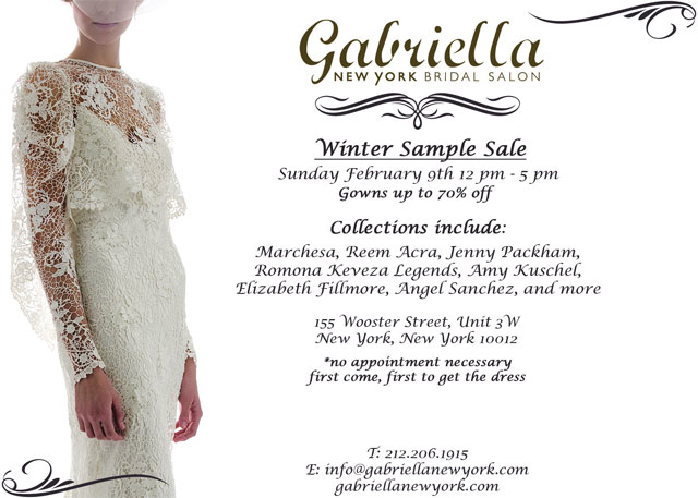 Gabriella New York Winter Sample Sale