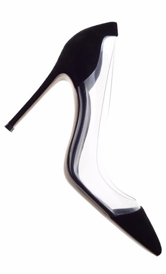 Gianvitto Rossi classic black suede pump with plexi clear sides: $274 (orig. $685)