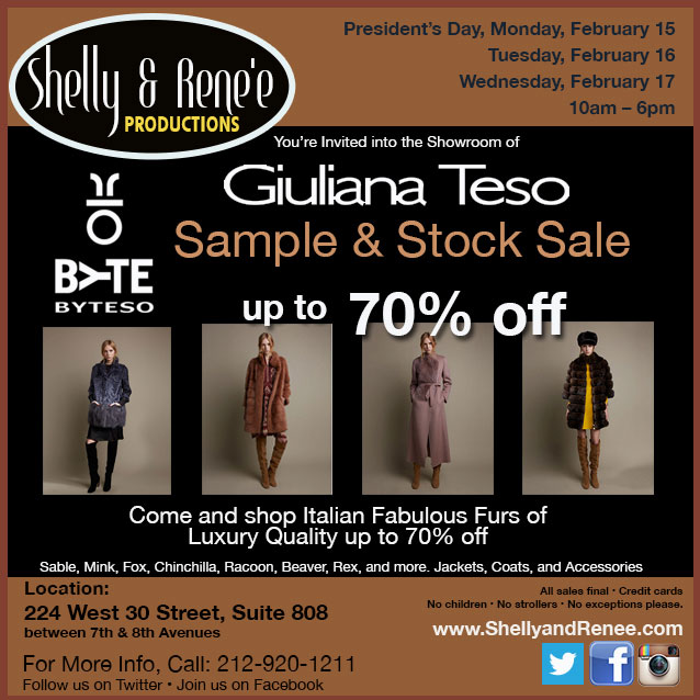 Giuliana Teso Luxury Fur Sample & Stock Sale