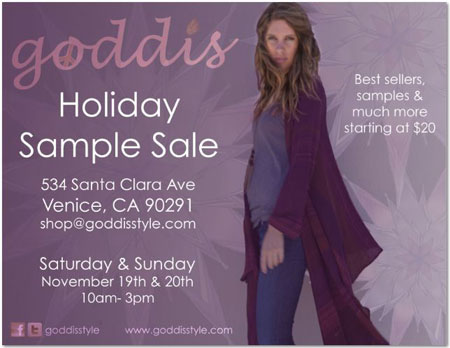 Goddis Holiday Sample Sale