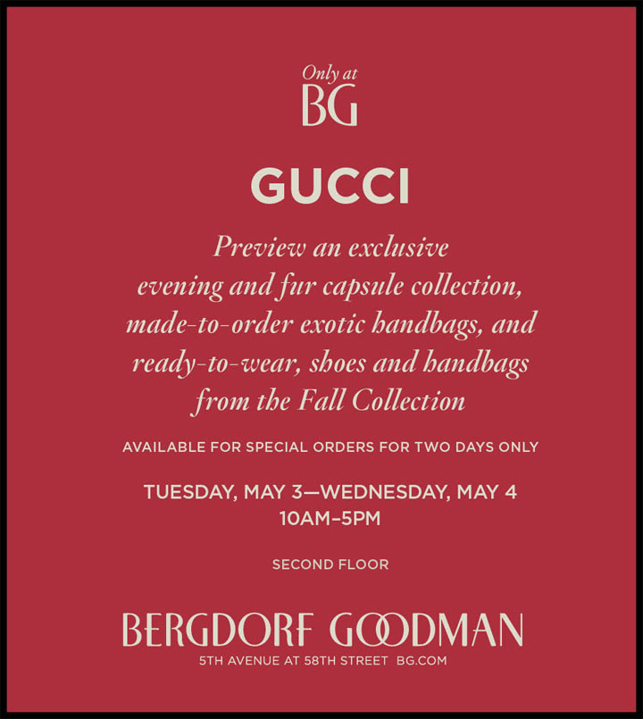 Gucci Fall Capsule Collection Trunk Show 