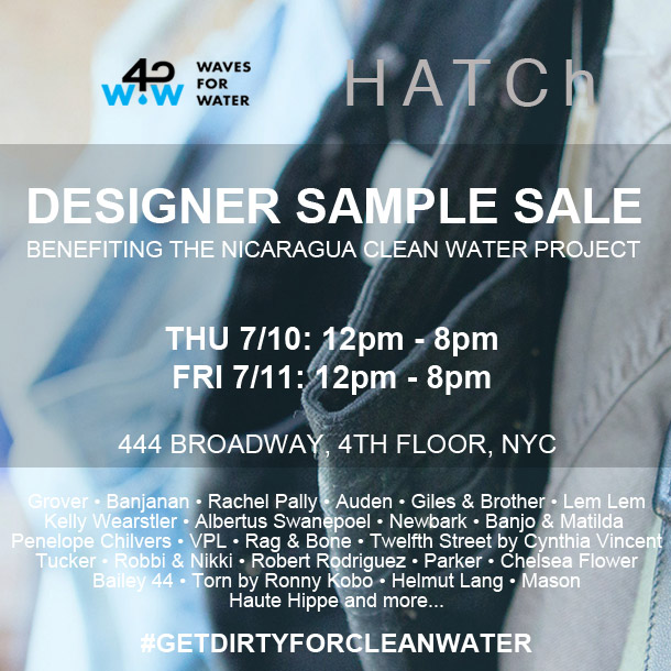 HATCh and Waves for Water Designer Sample Sale