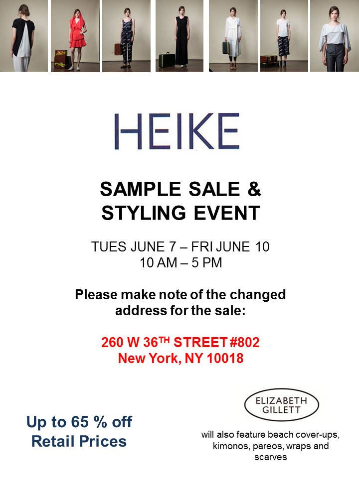 HEIKE Sample Sale & Styling Event