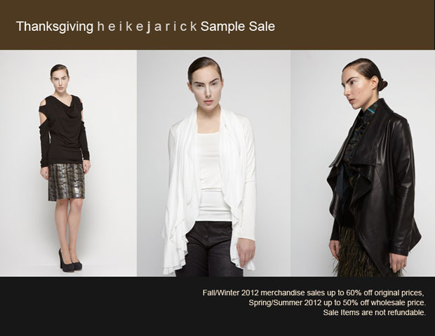 Heike Jarick Thanksgiving Sample Sale