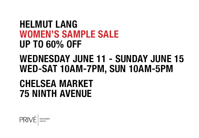 Helmut Lang Sample Sale