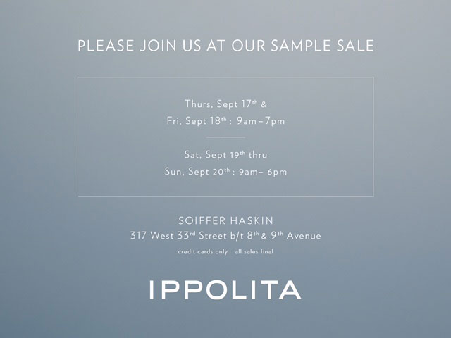 IPPOLITA Sample Sale