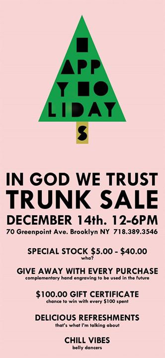 In God We Trust Holiday Trunk Sale