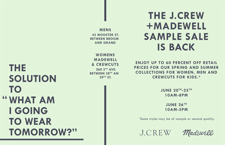 J.Crew + Madewell Sample Sale