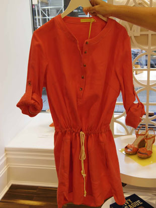 Jack Rogers Drawstring Dresses in coral and navy ($147.50, orig. $295)