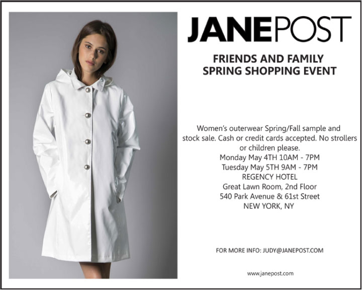 Jane Post Friends & Family Spring Sample Sale 