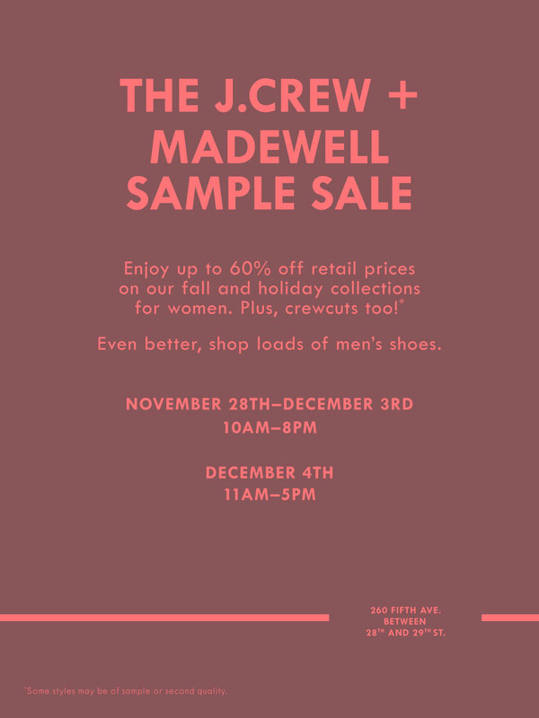 J.Crew + Madewell Sample Sale