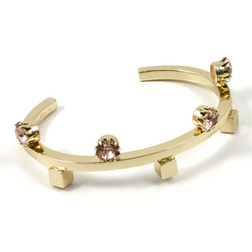 Joomi Lim round cuff w/ cubes & crystals - gold / vintage rose: $80 (orig. $300)