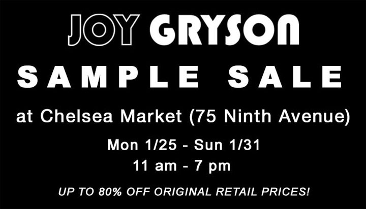 Joy Gryson Sample Sale