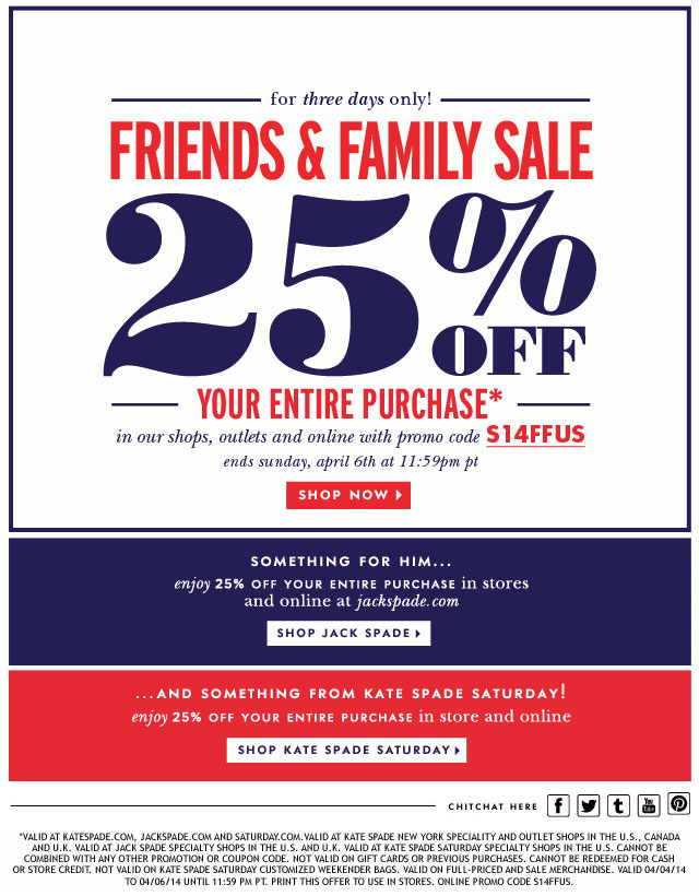 Kate Spade Clothing & Accessories Friends Family Online Sale