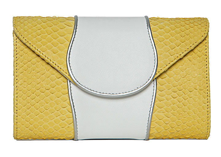 Khirma Babo Clutch Yellow Python