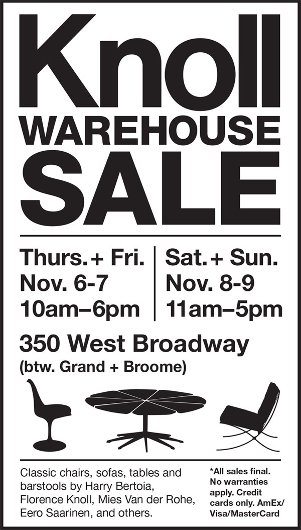 Knoll New York 2014 Warehouse Sale