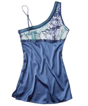 Satin and lace one shoulder chemise: $155 (orig. $620)