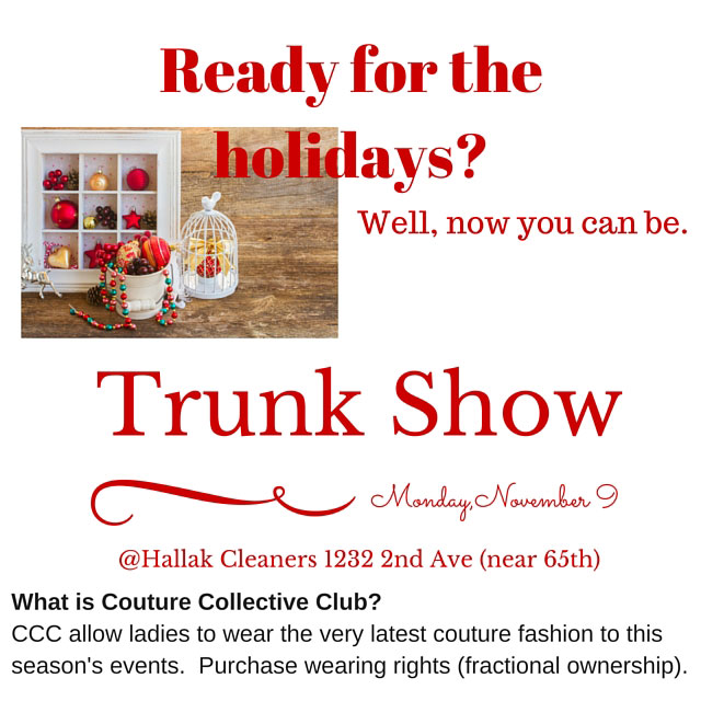 Ladies' Couture Fashion Holiday Trunk Show