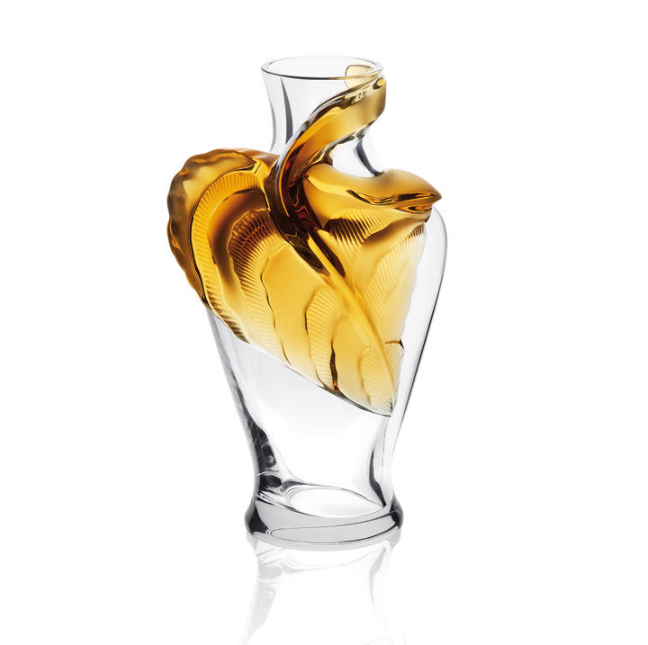 Lalique Tanega vase, clear and amber crystal (Original price: $16,500. Sale price: $8,250)