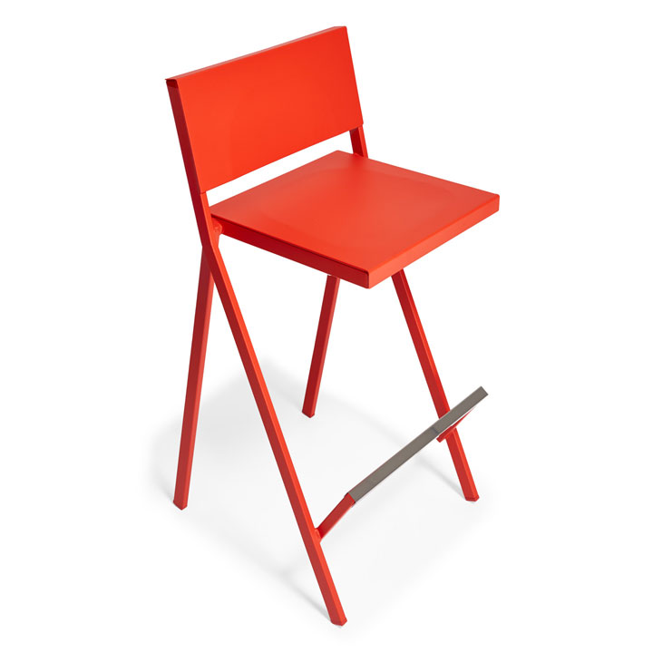 Lattice Bar Stool in Orange Red – originally: $495 now: $249