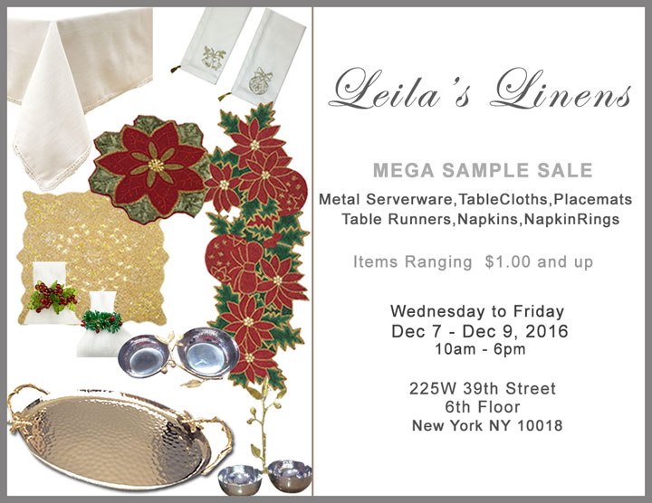 Leila's Linens Sample Sale