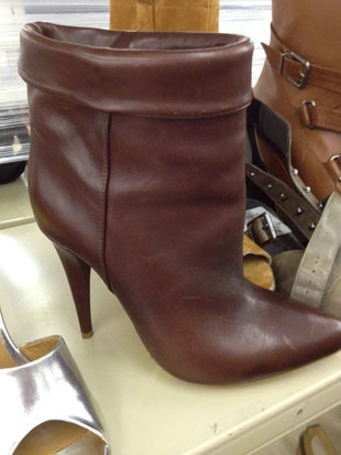 Loeffler Size 6.5 Brown Leather Ankle Boots)