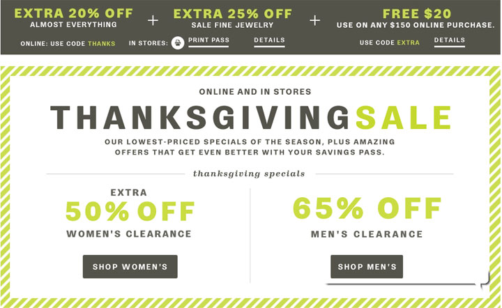 Lord & Taylor Thanksgiving Sale