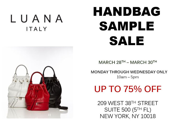 Luana Italy Handbag Sample Sale