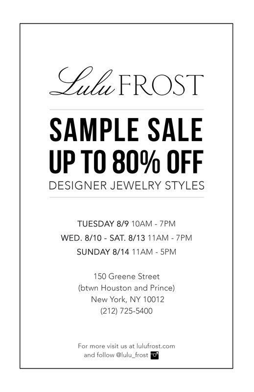 Lulu Frost Sample Sale