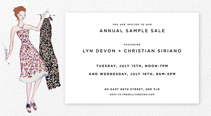 Lyn Devon & Christian Siriano Sample Sale