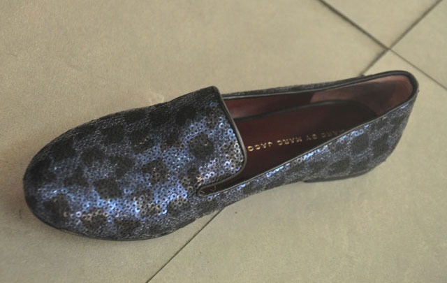 Marc By Marc Jacobs Blue and Black Sequin Smoking Flat ($48, orig. $250)