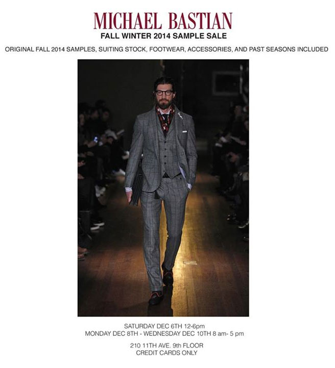 Michael Bastian Fall/Winter 2014 Sample Sale