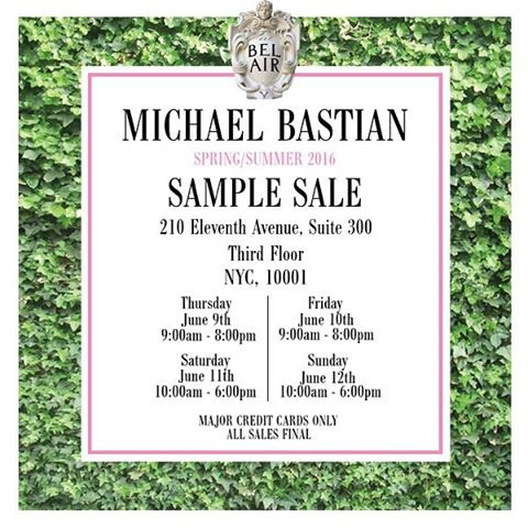Michael Bastian Spring/Summer 2016 Sample Sale 