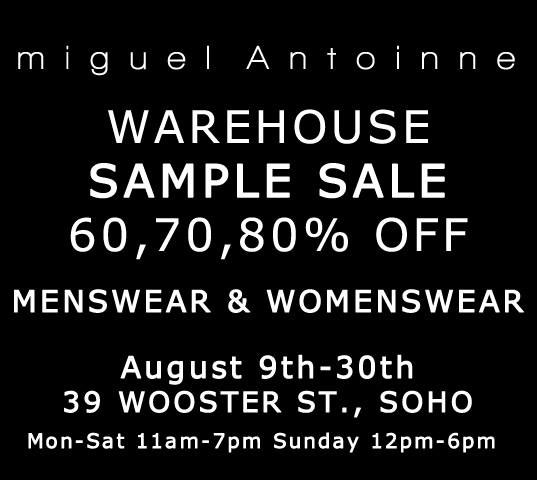 Miguel Antoinne Warehouse Sample Sale