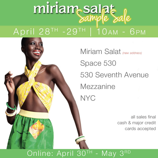 Miriam Salat Sample Sale