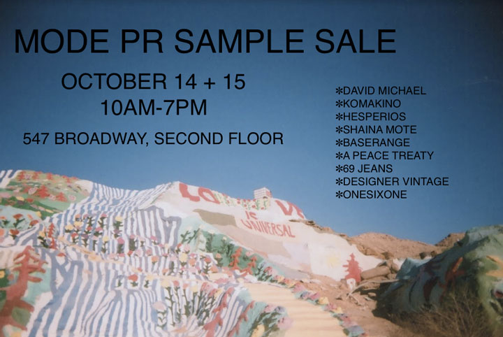 Mode PR Sample Sale