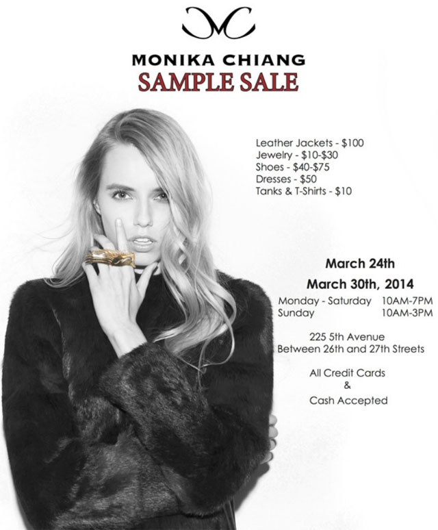 Monika Chiang Sample Sale