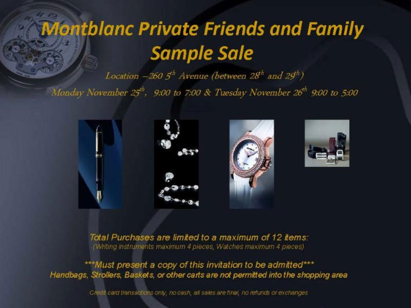 Montblanc Friends and Family Sale