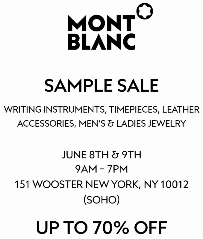 Montblanc Private Sample Sale