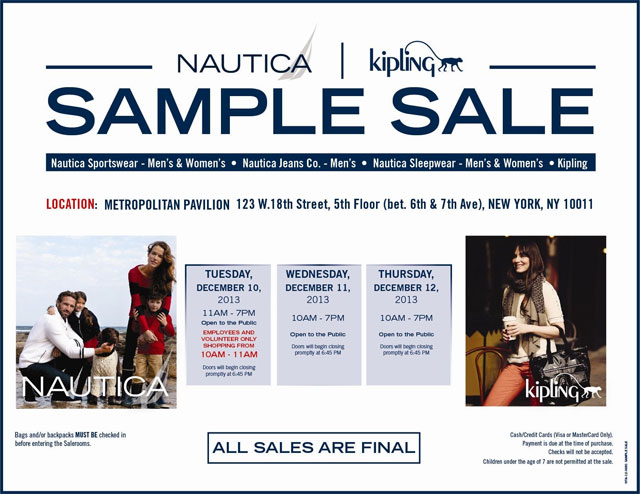 Nautica & Kipling Sample Sale