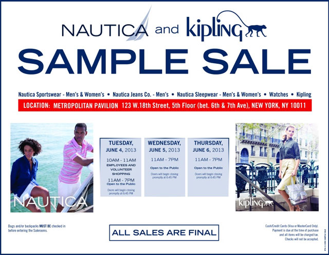 Nautica & Kipling Sample Sale