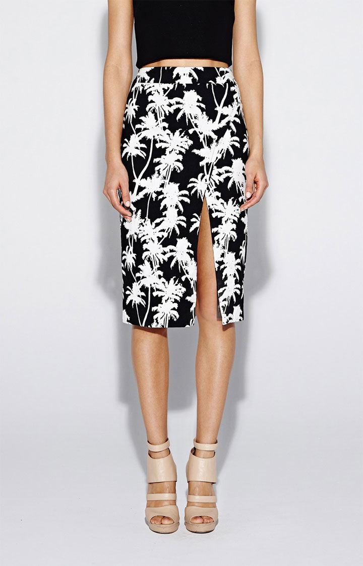 Nicole Miller Artelier Palm Medley Slit Skirt: $105 ($210)