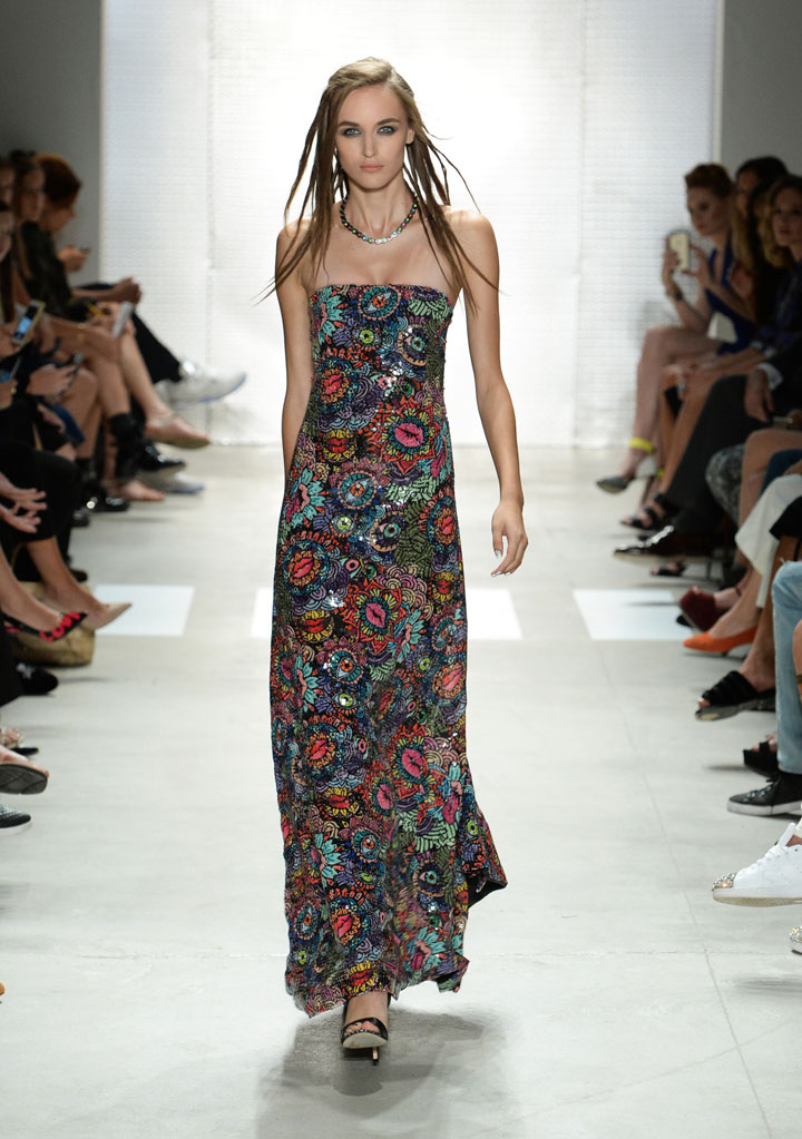 Nicole Miller Collection Eyes and Lips Sequins Gown