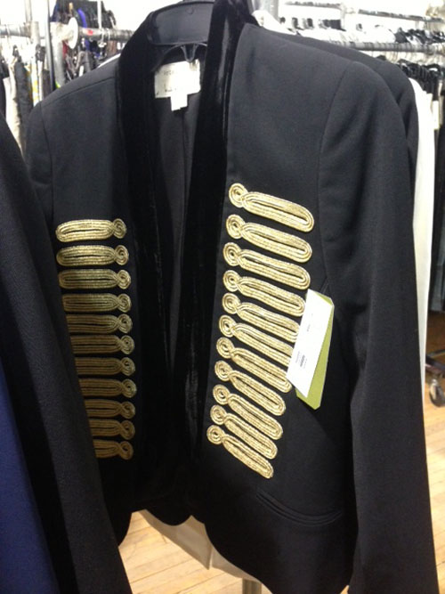 Nicole Miller Black and Gold Military Wool Blazer ($85)